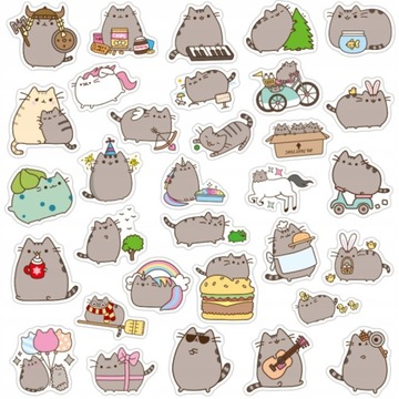 50шт. Коренастый кот, мультяшная наклейка Kawaii