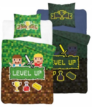 POŚCIEL ŚWIECĄCA MINECRAFT GAME PAD LEVEL UP 140x200cm