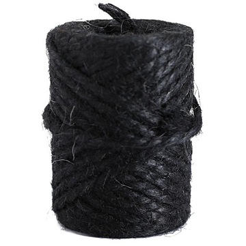 Sznur sznurek jutowy pleciony czarny, śr.4mm/200g