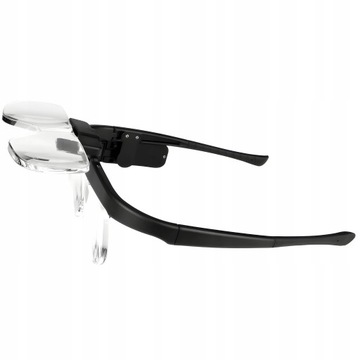 OKULARY POWIĘKSZAJĄCE ZEGARMISTRZOWSKIE Z LUPĄ I LAMPKĄ LED USB 1,5x - 4,5x