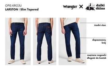 Wrangler LARSTON SLIM Синие Серые ДЖИНСОВЫЕ БРЮКИ ТЕМНЫЕ ДЖИНСЫ W34 L32
