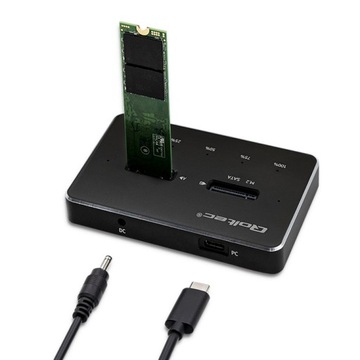 Qoltec Stacja dokująca 2x SSD M.2 SATA NGFF USB C