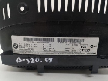 65829151976 OBRAZOVKA NAVIGACE 320 D 130 2009 BMW 3 TOURING (E91)