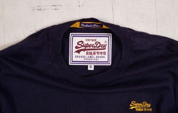 SUPERDRY JAPAN VINTAGE CASHMERE BLEND _ SWETER _ S _ MEN _ 95% BAWEŁNA