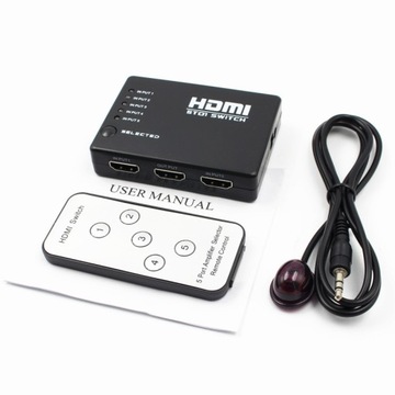 5 Port 1080 P wideo HDMI selektor przełącznika Spl