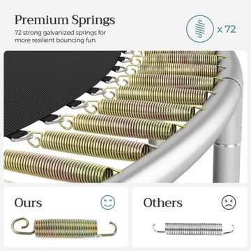 TRAMPOLINA 366CM CZARNO NIEBIESKA UDŹWIG 150KG