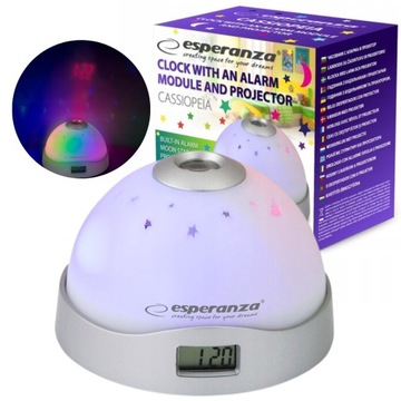 BUDZIK ZEGAR Z PROJEKTOREM NIEBA GWIAZD LCD AAA+
