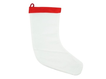 ŚWIĄTECZNA SKARPETA na prezent BAWEŁNIANA biała
