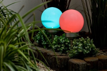 Светодиодный садовый светильник SOLAR BALL WHITE RGB 15см ПРИВОДНОЙ ШАРИК