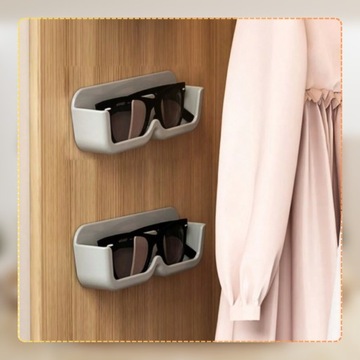 Uchwyt szary półka ścienny na okulary organizer do przechowywania okularów