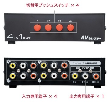 AV Selector MCO RCS-01 Rozdzielacz Sygnału AV 4/1 JAPAN