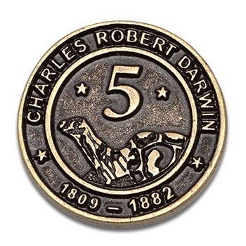 ZESTAW 40 METALOWYCH MONET DO GRY WYPRAWA DARWINA