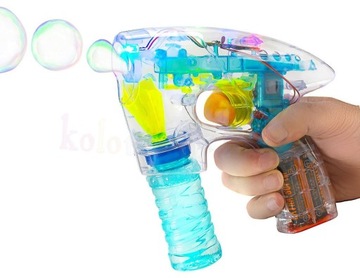 PISTOLET DO BANIEK LED bańki mydlane GRATIS PŁYN generator robienia maszyna