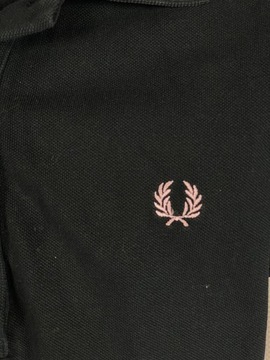 Fred Perry Polo Damskie Klasyczne Czarne Unikat Logo 42 S M