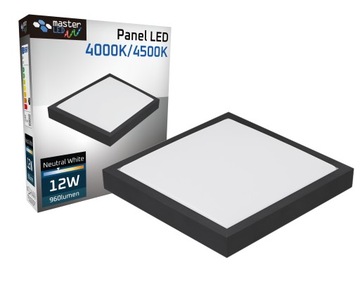 PANEL LED NATYNKOWY plafon sufitowy 12W KWADRATOWY