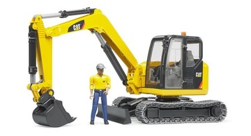BRUDER 02466 Minikoparka CAT z figurką robotnika