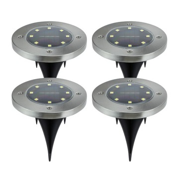 Садовый наземный светильник на солнечной батарее Inrun 8 LED, набор из 4 шт.