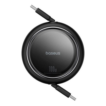 Baseus Free2Draw Mini USB-C — втягивающийся кабель USB-C 100 Вт, 1 м — черный
