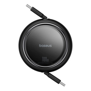 Baseus Free2Draw Mini USB-C — втягивающийся кабель USB-C, 100 Вт, 1 м — черный