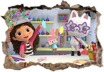 Кошачий домик Габи, 130х90, 3D стикер, постер