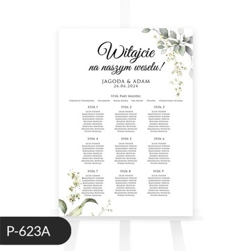 Свадебный плакат, план стола из эвкалипта | 50х70 см