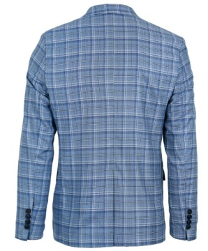 МУЖСКОЙ УЗКИЙ ПИДЖАК В КЛЕТКУ, СИНИЙ 48