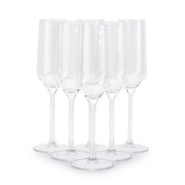 KIELISZKI DO SZAMPANA szklane RUBIN 220ml 6 szt.
