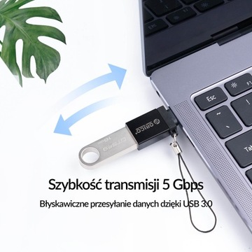 Orico черный USB-C на USB-A 3.1 алюминиевый адаптер 5 Гбит/с + подвеска