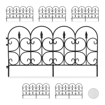 Palisada Obrzeże ogrodowe tworzywo sztuczne Relaxdays 66 cm x 30 cm czarny