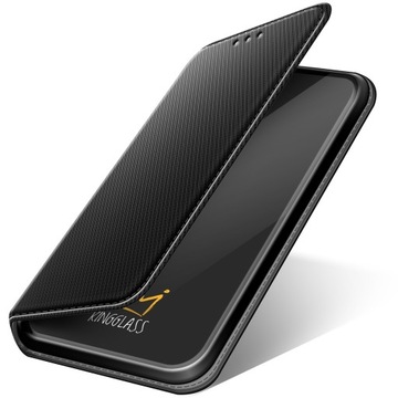 ETUI Z KLAPKĄ DO HUAWEI P9 LITE MINI CZARNE ZAMYKANE MAGNETYCZNE KABURA