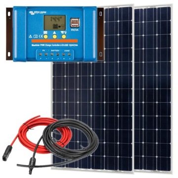 ZESTAW PANEL 2 x 175W REGULATOR 20A LCD VICTRON