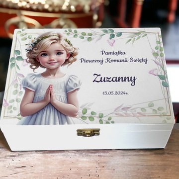 Коробка, белая подарочная коробка, Первое причастие, печать, персонализация, выкройки