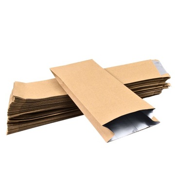 Torebka fałdowa termiczna torebki brąz 10x31x4cm - 100 szt.