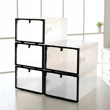 10 коробок для обуви с крышкой 31х21х12см 10шт складной органайзер для шкафа