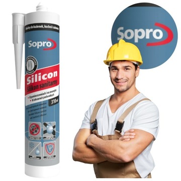 Silikon Sanitarny SOPRO Uszczelniający Grzybobójczy 310ml Bezbarwny 2 szt