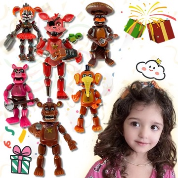ZESTAW FIGUREK FIVE NIGHTS AT FREDDY'S FNAF 6 SZT Z LED PREZENTY DLA DZIECI