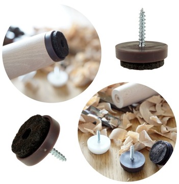 PODKŁADKI FILCOWE FI 24, WKRĘCANE POD MEBLE ŚLIZGACZE ŚLIZGI 20 SZT. MOCNE