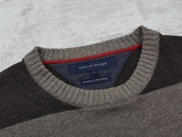 TOMMY HILFIGER MĘSKI SWETER BRĄZOWY ORYGINAŁ r. S