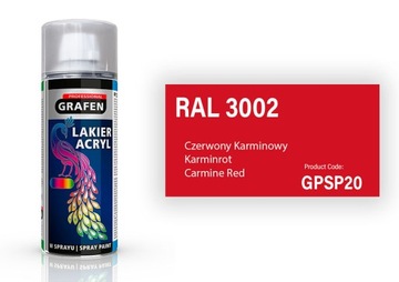 AKRYLOWY LAKIER W SPRAYU CZERWONY RAL 3002
