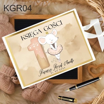 Pamiątkowa księga gości na ROCZEK z imieniem 100 stron+ wstążka