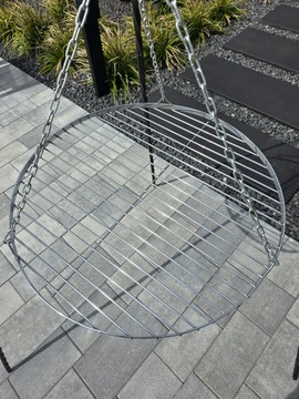 GRILL TRÓJNÓG OGRODOWY 190 CM +RUSZT 60 CHROMOWANY