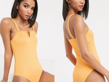 Vero Moda Pomarańczowy strój kąpielowy w prążki M
