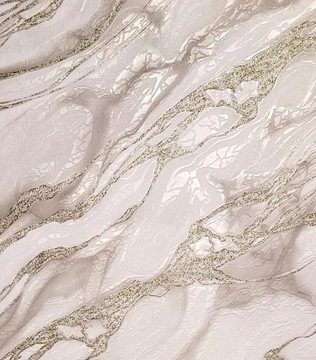 Tapeta winylowa zdobiona brokatem wzór eleganckiego marmuru kremowa