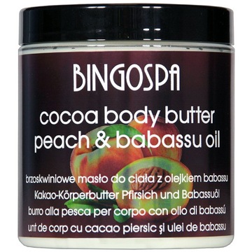 COCOA BODY BUTTER PEACH WITH BABASSU OIL BINGOSPA
