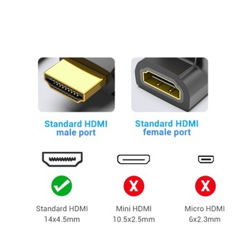 УГОЛ НИЖНЕГО АДАПТЕРА СКЛАДНОЙ АДАПТЕР HDMI 2.0 4K 60 Гц 90 ГРАДУСОВ