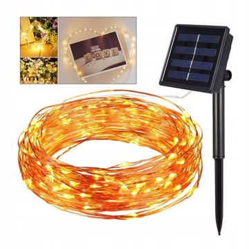 2 sztuk 10 100LED Drut Miedziany Solar String