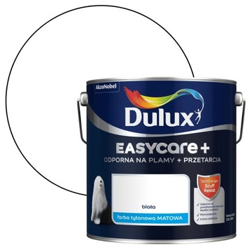 Dulux EasyCare + PLUS ODPORNA NA SZOROWANIE FARBA Biała 2,5L