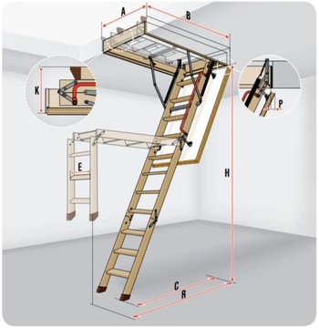 FAKRO LWK PLUS ЛЕСТНИЦА НА ЧЕРДАЧ 70x120 # ОРИГИНАЛ