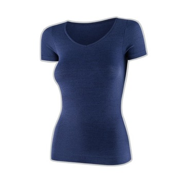 Brubeck SS1398W Koszulka damska z krótkim rękawem COMFORT MERINO granat S