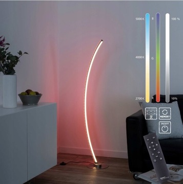 Lampa podłogowa LED czytania pilot kolor łuk